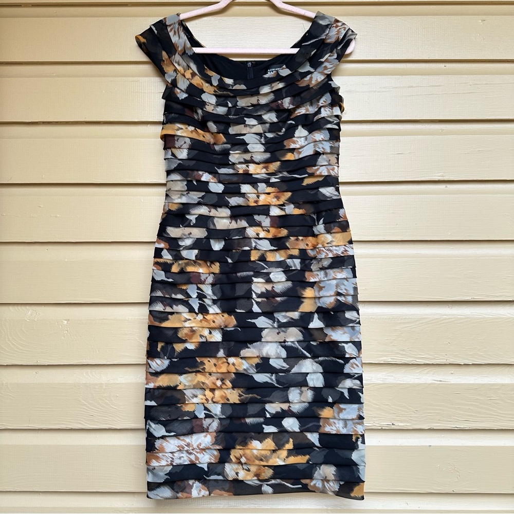 Adrianna Papell Dress Size 6 Knee Length Black Work Office Church